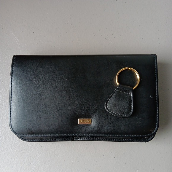 BUXTON BUXHYDE WOMEN'S BLACK WALLET Organizer NEW OLD STOCK Checkbook Key Chain - Picture 3 of 9